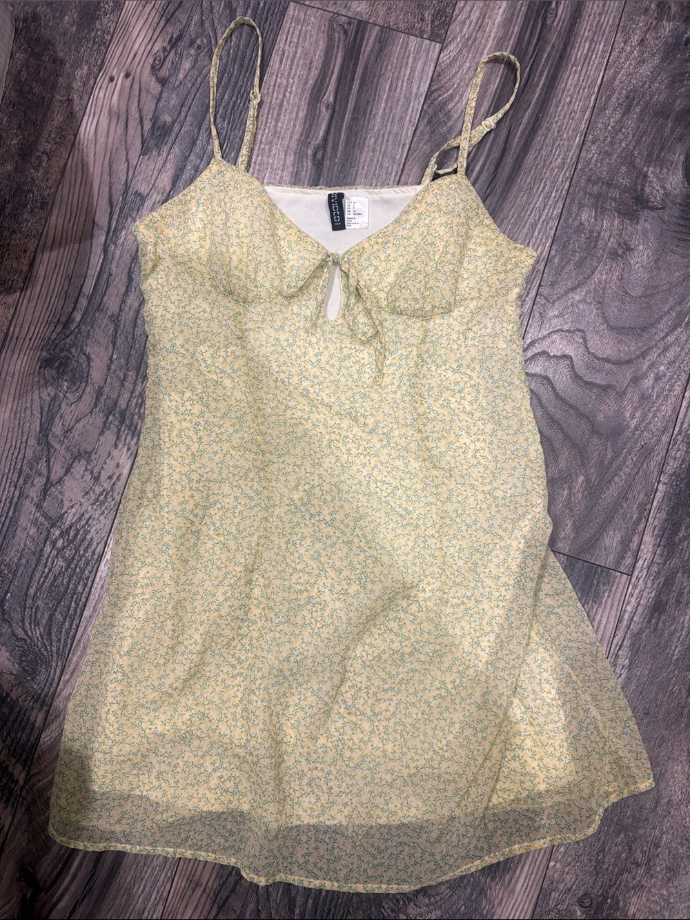Divided Yellow Floral Mini Dress